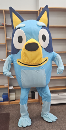 Adult sized costume of Bluey character